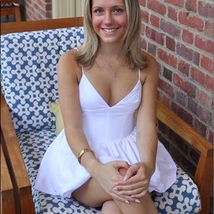 zara puff spaghetti strap mini dress!